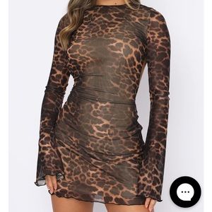 White fox Leopard Print Dress